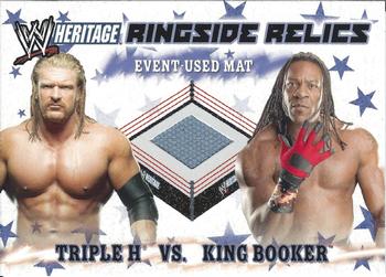 2007 Topps Heritage III WWE - Ringside Relics #NNO Triple H vs. Booker T Front