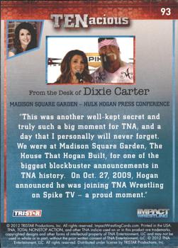2012 TriStar Impact TNA TENacious #93 Madison Square Garden / Hulk Hogan Press Conference Back
