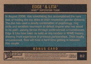 2006 Topps Heritage II WWE - Toppers #B2 Edge & Lita Back