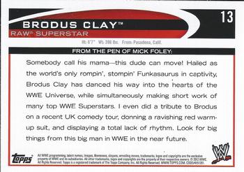 2012 Topps WWE #13 Brodus Clay  Back