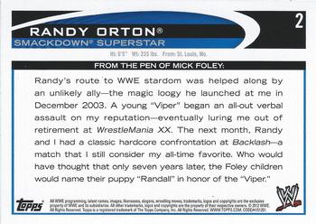 2012 Topps WWE #2 Randy Orton  Back