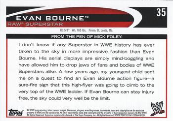 2012 Topps WWE #35 Evan Bourne  Back