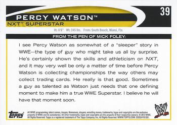 2012 Topps WWE #39 Percy Watson  Back
