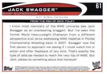 2012 Topps WWE #61 Jack Swagger  Back