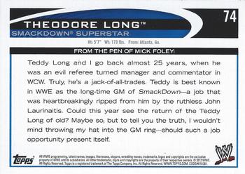 2012 Topps WWE #74 Theodore Long  Back