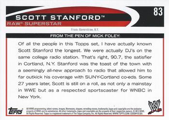 2012 Topps WWE #83 Scott Stanford  Back