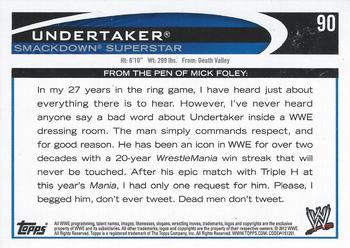 2012 Topps WWE #90 Undertaker  Back