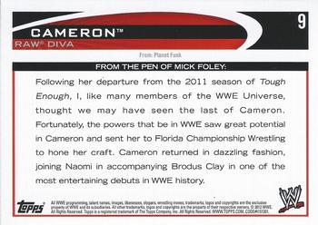 2012 Topps WWE #9 Cameron  Back