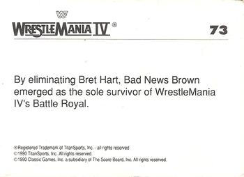 1990 Classic WWF The History of Wrestlemania #73 Bad News Brown Back