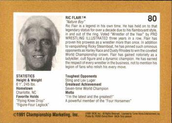 1991 Championship Marketing WCW #80 6 Time World Champion Back