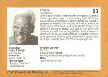 1991 Championship Marketing WCW #83 Celebration Back
