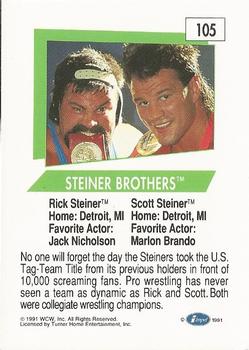 1991 Impel WCW #105 Steiner Brothers Back