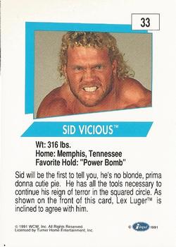 1991 Impel WCW #33 Sid Vicious Back