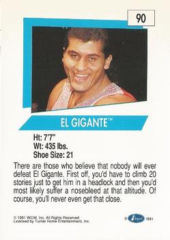 1991 Impel WCW #90 El Gigante Back