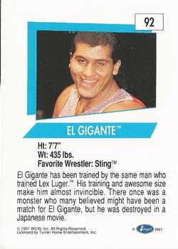 1991 Impel WCW #92 El Gigante Back