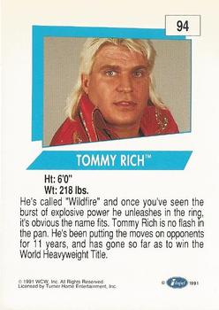 1991 Impel WCW #94 Tommy Rich Back