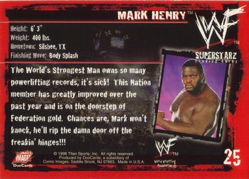 1998 Comic Images WWF Superstarz #25 Mark Henry Back