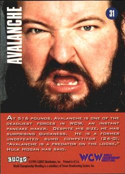 1995 Cardz WCW Main Event #31 Avalanche Back