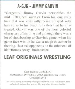 2012 Leaf Originals #GJG Jimmy Garvin Back