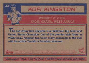 2012 Topps Heritage WWE #23 Kofi Kingston Back
