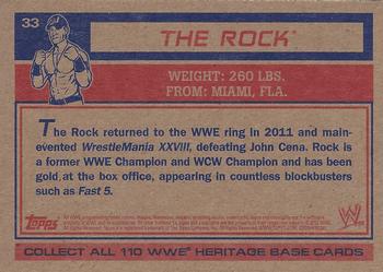 2012 Topps Heritage WWE #33 The Rock Back