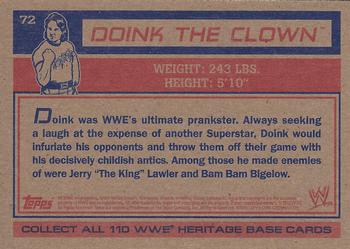 2012 Topps Heritage WWE #72 Doink The Clown Back