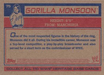 2012 Topps Heritage WWE #75 Gorilla Monsoon Back