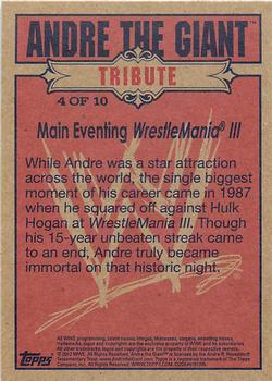 2012 Topps Heritage WWE - Andre The Giant Tribute Silver #4 Main Eventing WrestleMania III Back
