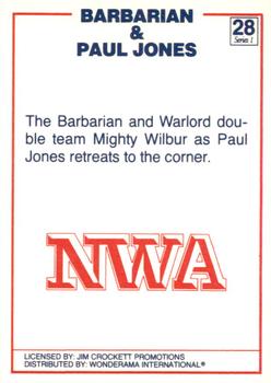 1988 Wonderama NWA #28 Barbarian / Paul Jones Back