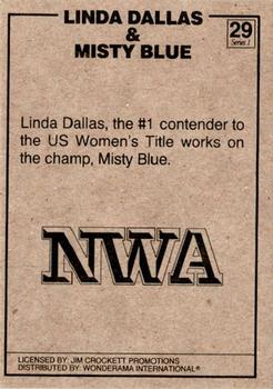 1988 Wonderama NWA #29 Linda Dallas w/Misty Blue Back