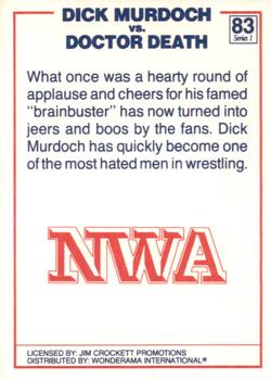 1988 Wonderama NWA #83 Dick Murdoch / Steve Williams Back