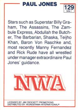 1988 Wonderama NWA #129 Paul Jones Back