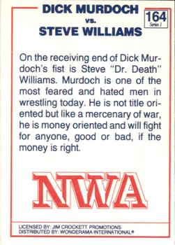 1988 Wonderama NWA #164 Dick Murdoch / Steve Williams Back