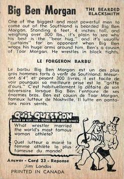 1954-55 Parkhurst #24 Big Ben Morgan Back
