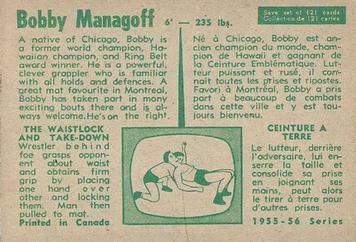 1955-56 Parkhurst #23 Bobby Managoff Back