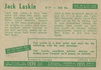 1955-56 Parkhurst #67 Jack Laskin Back