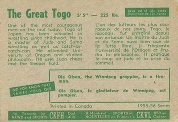 1955-56 Parkhurst #87 The Great Togo Back