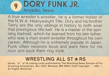 1982 Wrestling All Stars Series A #9 Dory Funk Jr. Back
