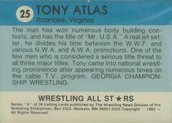 1982 Wrestling All Stars Series A #25 Tony Atlas Back