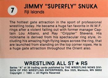 1983 Wrestling All Stars Series A #7 Jimmy Snuka Back