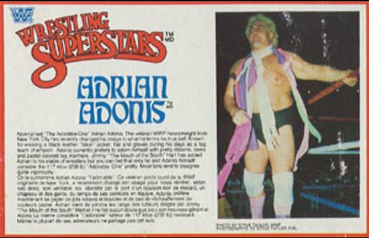 1984-88 LJN Wrestling Superstars Action Figure Cards #NNO Adorable Adrian Adonis Front
