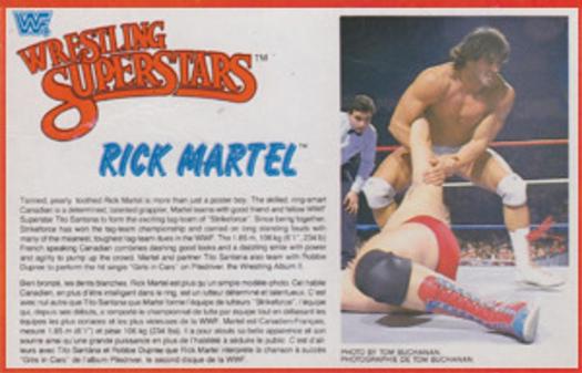 1984-88 LJN Wrestling Superstars Action Figure Cards #NNO Rick Martel Front