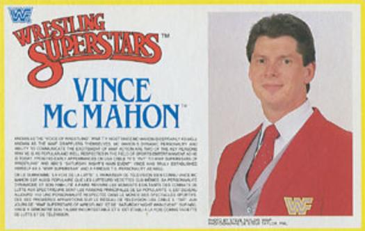 1984-88 LJN Wrestling Superstars Action Figure Cards #NNO Vince McMahon Front