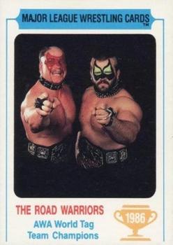1986 Carnation Major League Wrestling #6 The Road Warriors Front