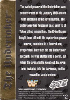 1994 Action Packed WWF #12 The Undertaker Back