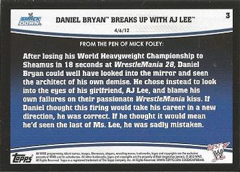 2013 Topps Best of WWE #3 Daniel Bryan Breaks up with AJ Lee Back