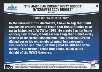 2013 Topps Best of WWE #4 The American Dream Dusty Rhodes Interrupts Cody Rhodes Back