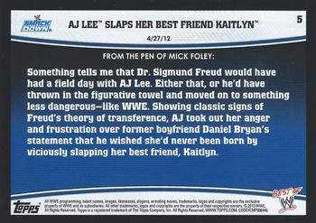 2013 Topps Best of WWE #5 AJ Lee Slaps her Best Friend Kaitlyn Back