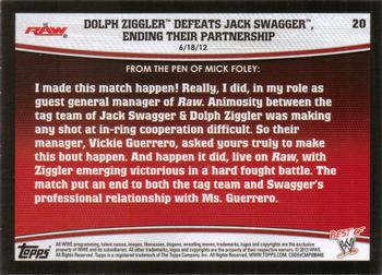 2013 Topps Best of WWE #20 Dolph Ziggler Defeats Jack Swagger, Ending their Partnership Back