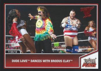 2013 Topps Best of WWE #28 Dude Love Dances with Brodus Clay Front